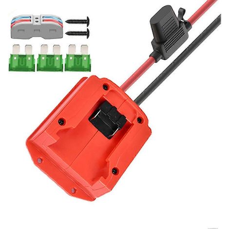 Démarreur de voiture électrique avec 3 fusibles pour adaptateur de batterie Milwaukee 18V - Dispositif de démarrage d'urgence (1/5)