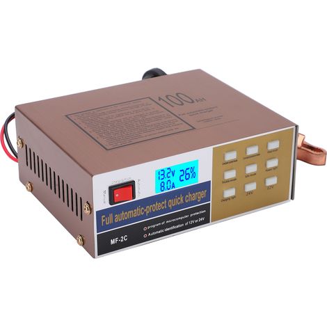 Chargeur de batterie intelligent 220 W 12 V/24 V pour voiture et moto, prise MF-2C AC250VEU