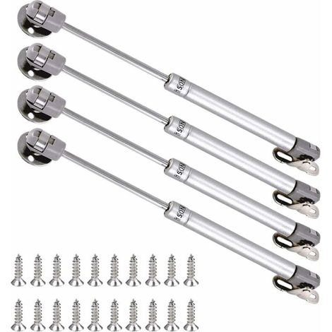 Hydraulische Möbel-Gasdruckfedern, Küchenschranktür, Gasfeder, pneumatischer Arm mit sanft öffnenden Scharnieren für Hebetürklappendämpfer, 4er-Set (150N) (1/5)