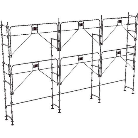Echafaudage 60m² - Structure seule + Garde-corps - Multidirectionnel - MEKA48P-60-S