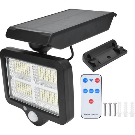 Lumière murale solaire à induction corporelle IP65 étanche 160LED avec télécommande pour extérieur (1/5)