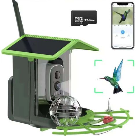 OBOSOE Mangiatoia per uccelli intelligente con intelligenza artificiale e WiFi, risoluzione 2K, con funzioni di allarme e monitoraggio in tempo reale