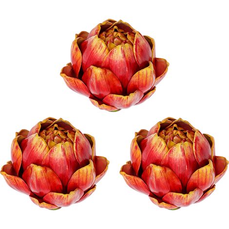 Ensemble de 3 plantes succulentes artificielles comprenant une tête d'ananas, un lys français, un artichaut et d'autres fleurs artificielles pour le salon, la salle à manger et l'entrée (grande taille (1/2)