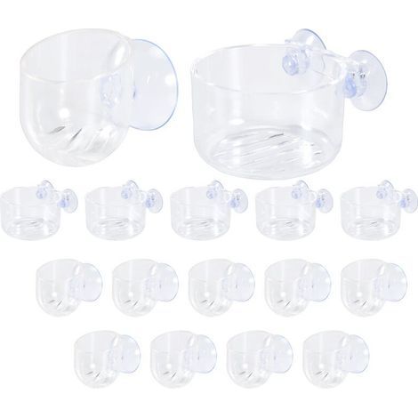 16 PièCes Tasses pour Plantes Aquatiques, Pot de Plantes Aquatiques en Acrylique Transparent avec Aspiration, DéCoration D'Aquarium 2 Formes (1/4)