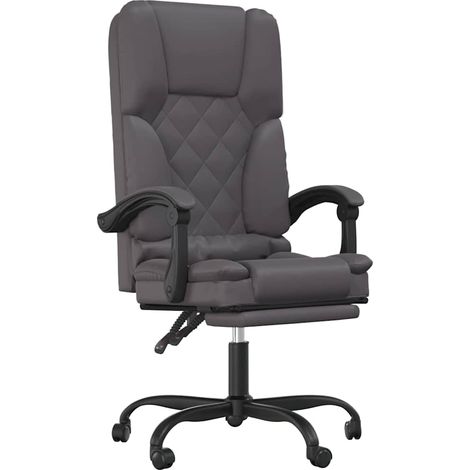 Maison Exclusive - Poltrona da Ufficio Massaggiante Reclinabile Grigio Similpelle (1/5)