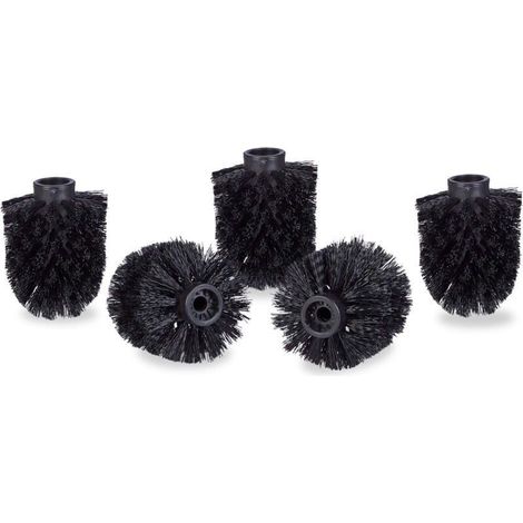 AMXCNOY WC-Bürstenköpfe, 5er-Pack, lose WC-Bürsten, 9,5 mm Draht, Ersatzbürstenköpfe, Durchmesser 7 x 9 cm, Schwarz (1/5)