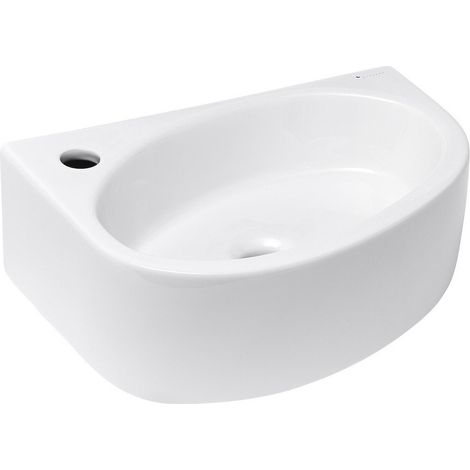 Vasque d'angle Glacera Bigio 42x29,5 cm, trou de batterie à gauche (BG4229L) (1/5)