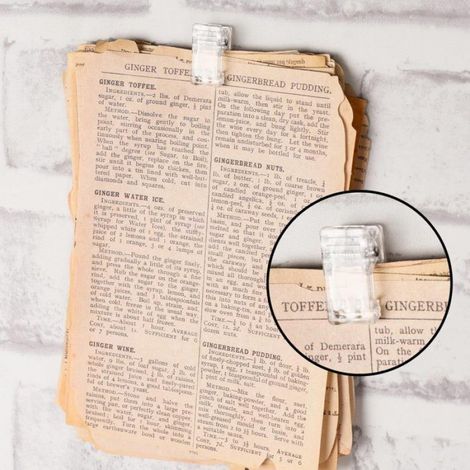100 clips transparents autocollants pour papier peint, dimensions : 26 x 13 mm. (1/4)
