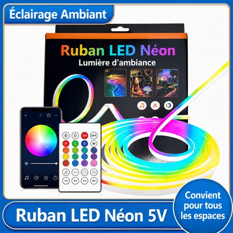 Ruban LED néon flexible silicone RGB 5V 10 m bande lumineuse gaming étanche IP65 35 × 35 × 5 cm 1,03 kg – Livraison gratuite (1/5)