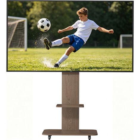 UNHO - Support TV mobile sur pied pour écrans 40-75 pouces - Hauteur réglable 136,5-157 cm - Charge max 80kg - Angle ajustable ±10° - Compatibilité VESA 300200-600400mm