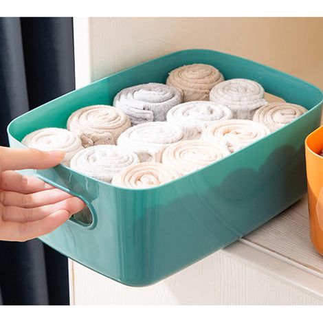 Multifunktionaler Schreibtisch-Organizer mit Kunststoffkorb im Buchdesign – Aufbewahrungsbox für Küche, Snacks, Make-up (1/5)