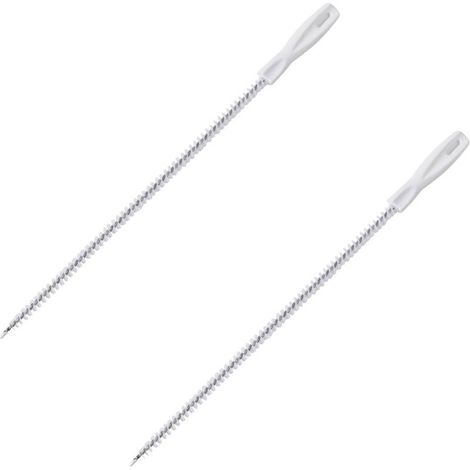 Lot de 2brosses de débouchage flexibles pour canalisations de salle de bain, cuisine, enlever les poils longs, 45 cm (1/5)