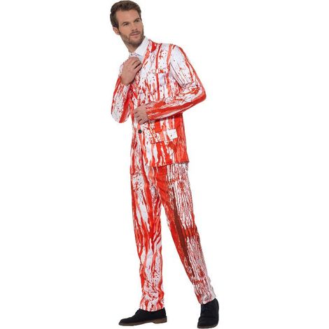 Blood Drip Suit - Red - with Jacket - Trousers & Tie - 40384XL