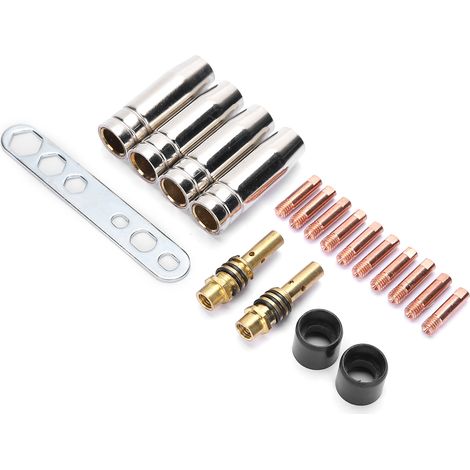 Kit de 19 accessoires de soudage à la torche (buses et embouts de contact) pour poste à souder MIG Binzel 15AK (1/5)