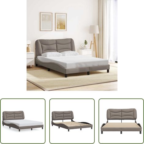Kopfteilkissen - Bettgestell ohne Matratze "Hvar" Taupe 120x200 cm Stoff (1/5)