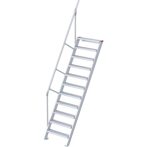 Euroline 510 Treppe 60° 600mm Stufenbreite 11 Stufen Alu gerieft
