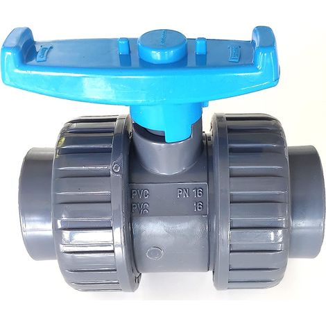 Vanne 25mm à coller double union démontable 2,5cm PN16 PVC PRESSION (1/4)