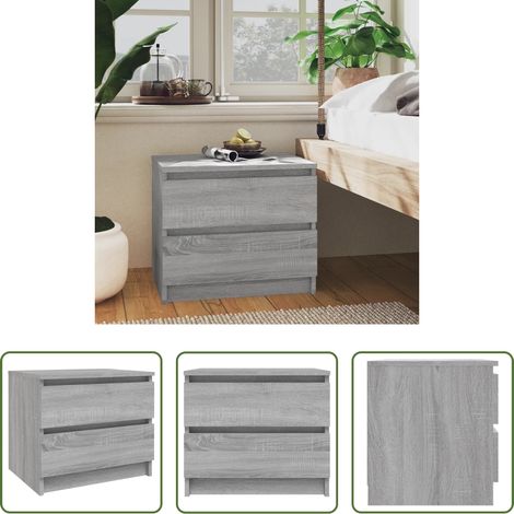 Nachtschrank - Nachttisch Grau Sonoma 50x39x43,5 cm Holzwerkstoff (1/5)