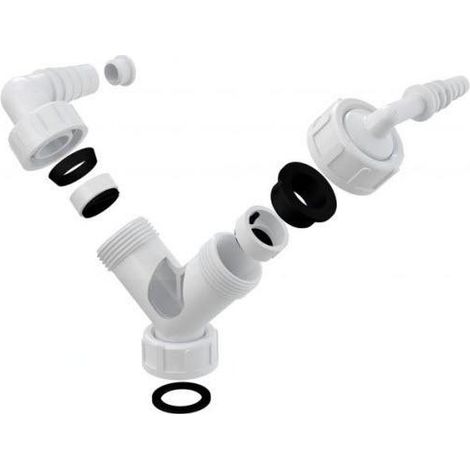 Siphon pour lave-linge – Double coude G1"/8–23 - Avec clapet anti-retour - Pour une évacuation sûre des eaux usées (1/2)
