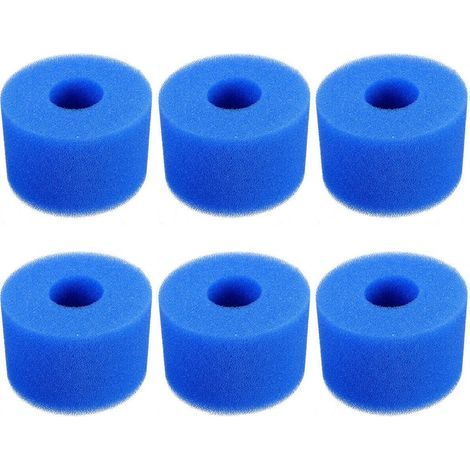 6 Pièces Filtre Piscine, Cartouche de Filtre en Mousse, Mousse pour Filtre Piscine, Réutilisables et Lavables, Filtre en Mousse pour Spa, Piscine (1/5)