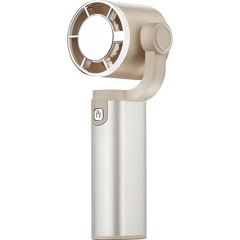 Mini ventilador portátil con 5 velocidades, rotación de 180°, puerto USB tipo C, batería de 3600 mAh, silencioso, fabricado en ABS, compacto (67 x 54 x 164 mm, color caqui). (1/5)
