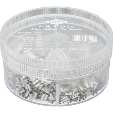 KNIPEX 97 99 910 Scatole assortimento con terminali a bussola preisolati 5 pezzi
