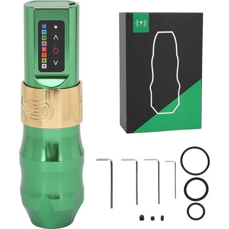 Tatouage Machine Stylo 2400mAh Vert Rechargeable Rotatif Électrique Sans Fil Kit de Tatouage Portable (1/5)