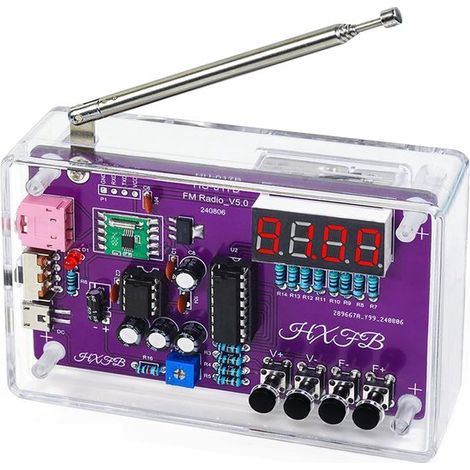 Kit radio FM - Kit radio FM électronique - Kit d'entraînement à la soudure - Kit pour passionnés de radio FM - Kit de bricolage pour adultes - Radio (1/5)