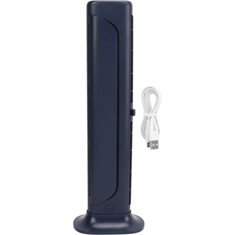 Ventilateur de bureau compact et sans pales, rechargeable, puissant et sûr, à pince, 3 vitesses, bleu. (1/5)