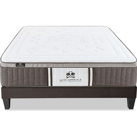 Ensemble Suite Impériale 140x190 cm - Matelas ressorts ensachés + mémoire de forme + Sommier - 35 cm d'épaisseur (1/5)
