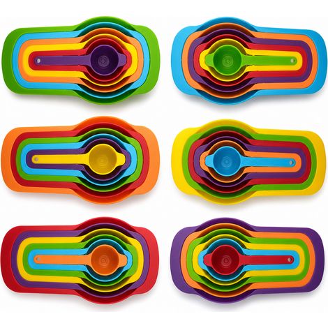 Set de 6 cuillères et verres doseurs colorés — mesure précise pour la pâtisserie (1/5)