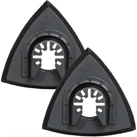 Patins de ponçage triangulaires 90mm - Plateau de ponçage pour outil multifonction oscillant pour ponçage du bois, 2 pièces