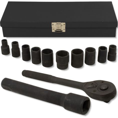 FORCEKRAFT Schlagschrauber-Set, 12-teilig, 1/2"-Sechskant, 10–24 mm