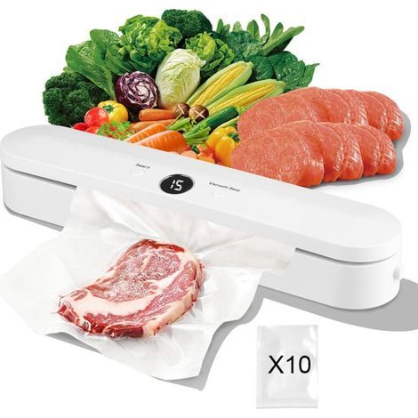 Machine Sous Vide, Machine Sous Vide Alimentaire, Compris 10pcs Sacs et pour Aliments, Viandes, Nourriture Sèche, Humide et Fraîche,OUYLAF (1/4)