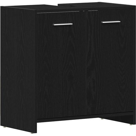 Maison Exclusive - Mobile Lavabo Bagno Rovere Nero 60x30x60cm in Legno Multistrato (1/5)