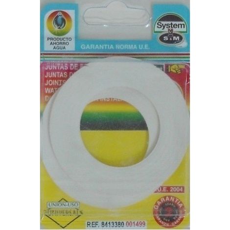 Junta fontan plana 1´1/4 lavabo 2pz goma s&m 2 pz
