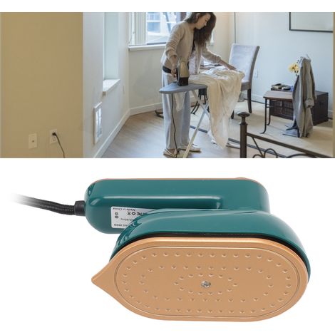Miniplancha de vapor portátil con 2 accesorios, carcasa ligera de ABS, ideal para el hogar y los viajes, enchufe europeo de 110–240 V. (1/5)