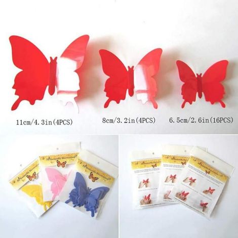 Autocollant Murale Papillon - 3D Amovible - Décoration Intérieure Chambre Enfant Maison Chambre À Coucher - Noir - Lot De 24 (1/4)