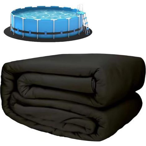 Tapis de piscine rond 366 cm, tapis de piscine prédécoupé, sol de protection, antidérapant, indéchirable, sans couture, tapis de protection de sol pour piscines hors-sol et jacuzzis (366) (1/5)