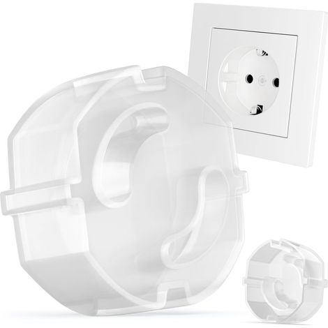Lot de 20 cache-prises électriques pour bébé, protection enfant contre chocs électriques, universels sans colle transparents (1/5)