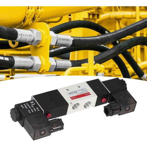 Électrovanne Pneumatique 3 Positions 5 Voies Compacte Anticorrosion Robuste Durable 12V DC (1/5)