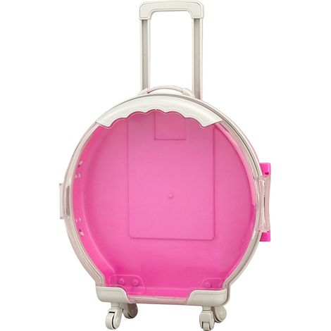 Organisateur de jouets pour enfants, boîte de rangement multifonctionnelle mini-valise ronde à roulettes pour cosmétiques, idéale pour les voyages et la maison, couleur aubergine. (1/5)