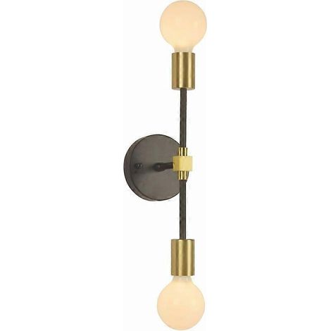 Applique Murale Salle de Bain, 2 Ampoules, Moderne Industriel, Vanity (1/4)