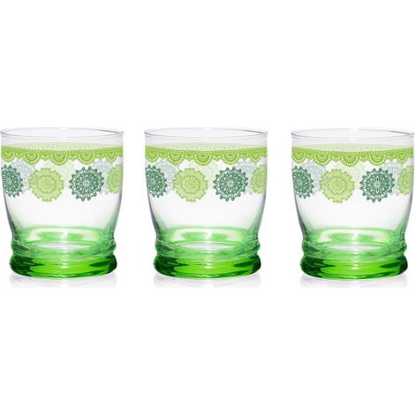 Set 3 Bicchieri da Tavola in Vetro Giove Persia Verde 340 cc (1/2)