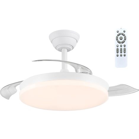Ventilador LED aspas retráctiles Milky Mini Eco 39W blanco (1/3)