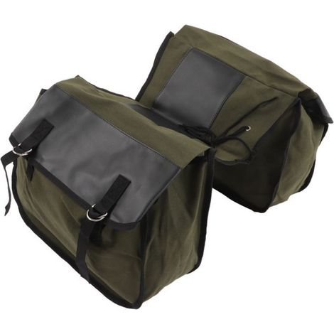 Sacoche Arriere Velomobile - Toile 12 Oz Et Cuir - Pour Vtt Et Velo Urbain - 1 Piece (1/5)