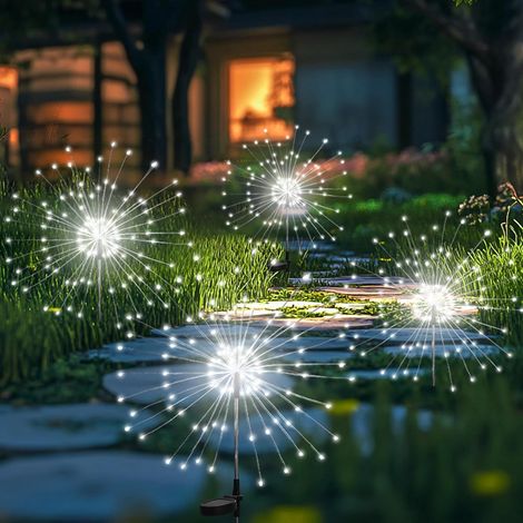 Solar-Gartenleuchten, 4er-Set, je 60 Lichter, für die Gartendekoration im Freien (weißes Licht) (1/5)