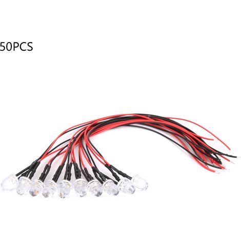 Perles LED 12V 8mm Chromatiques, Lot de 50 avec Fil 20cm, Pour Composants Industriels (1/5)
