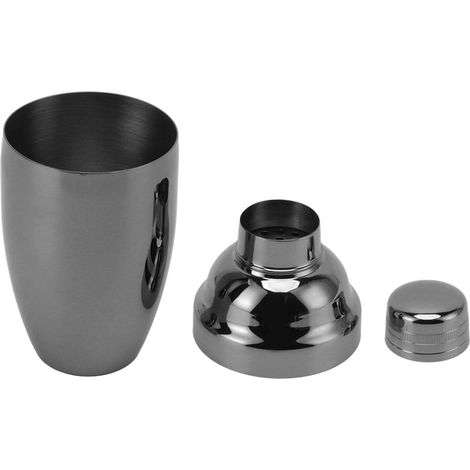 Rostfreier Cocktailshaker aus Edelstahl, zum Kochen, für Mixgetränke, Milchtee und andere Teesorten. Schwarz. (1/5)