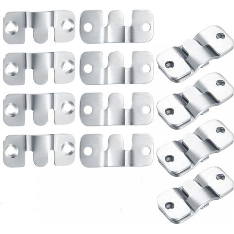 8PCS Support Montage Encastré Dissimulé, Crochet pour Cadre Photo, Mural Cintre Photo, Supports Suspension Emboîtement, Connecteur de Meubles pour Suspendu Fixation Miroirs